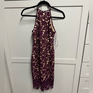 Guess dress purple with a nude slip underneath size xs